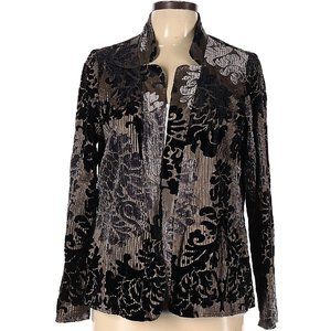 Chico's Black Velvet and Bronze Jacket - Size 2